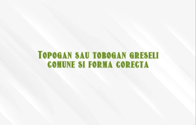 Topogan sau tobogan greseli comune si forma corecta