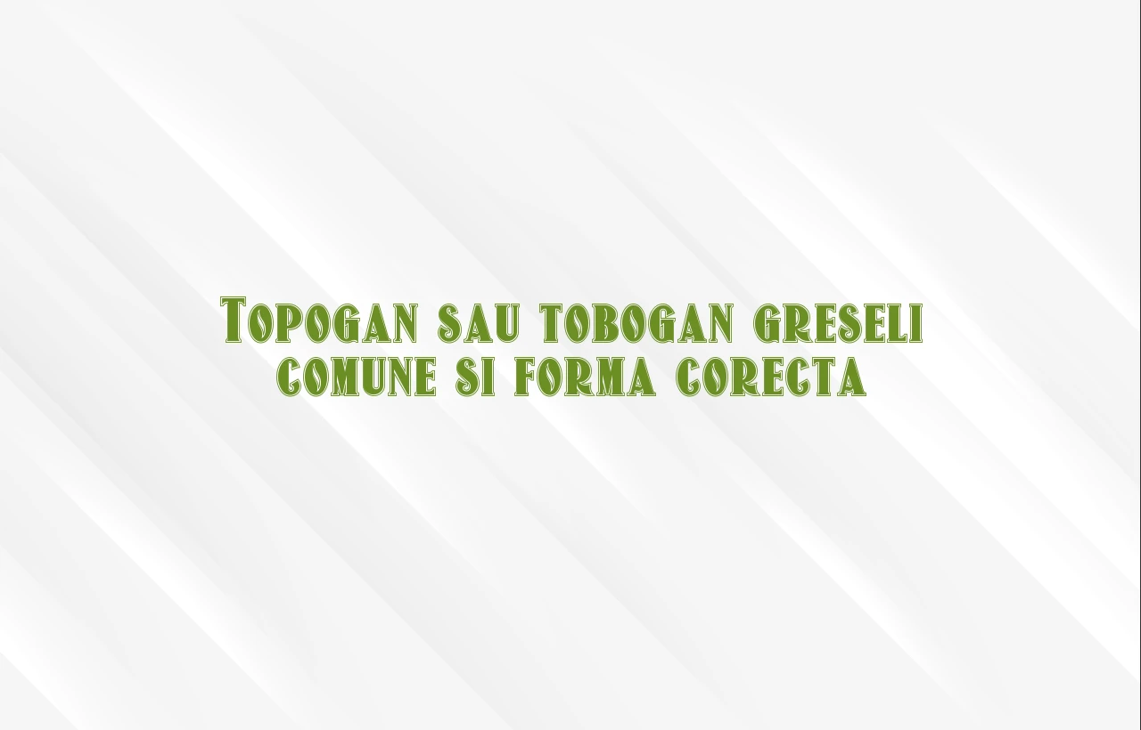 Topogan sau tobogan greseli comune si forma corecta